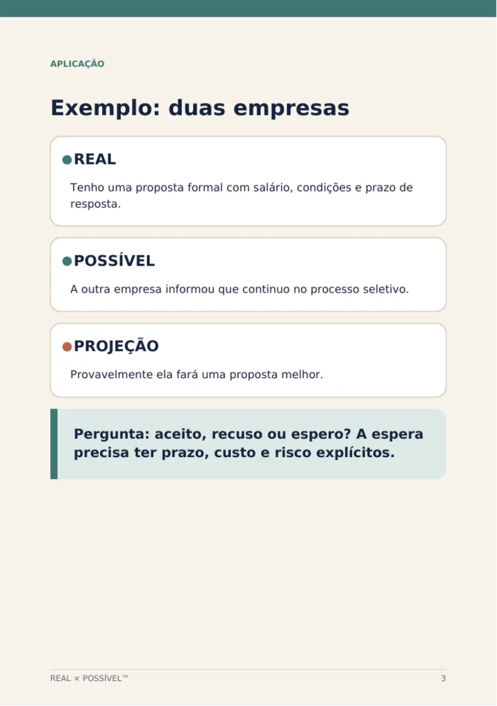 Página real da ferramenta Real x Possível